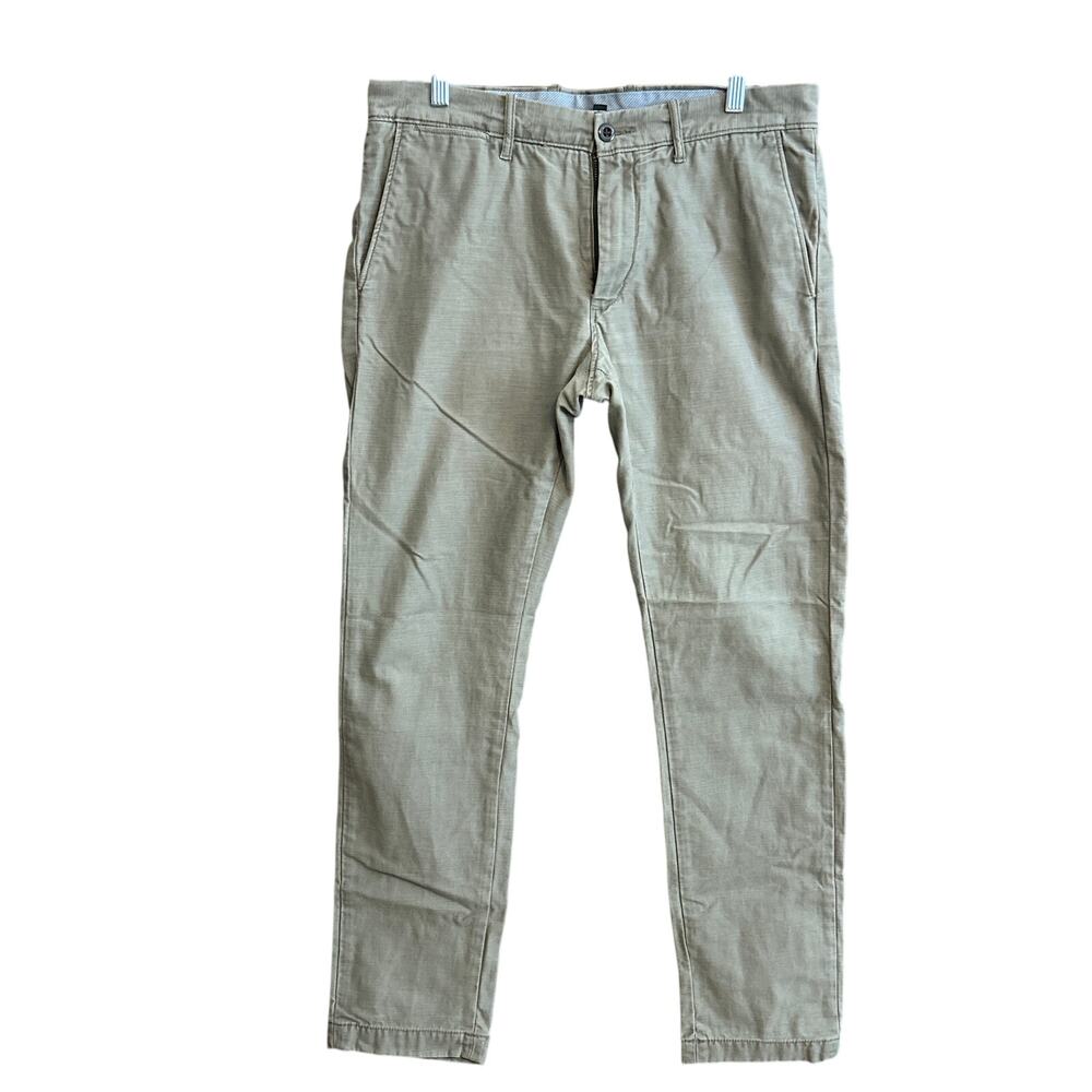 J Crew Mens Pants Green 484 Slim Straight Leg Chinos 100% Cotton 32x32